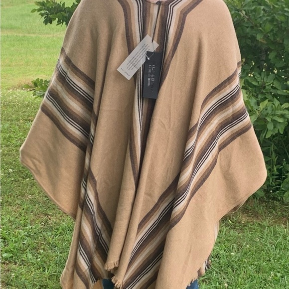 Nili Lotan wool blend poncho sweater one size New With Tags - Picture 5 of 16